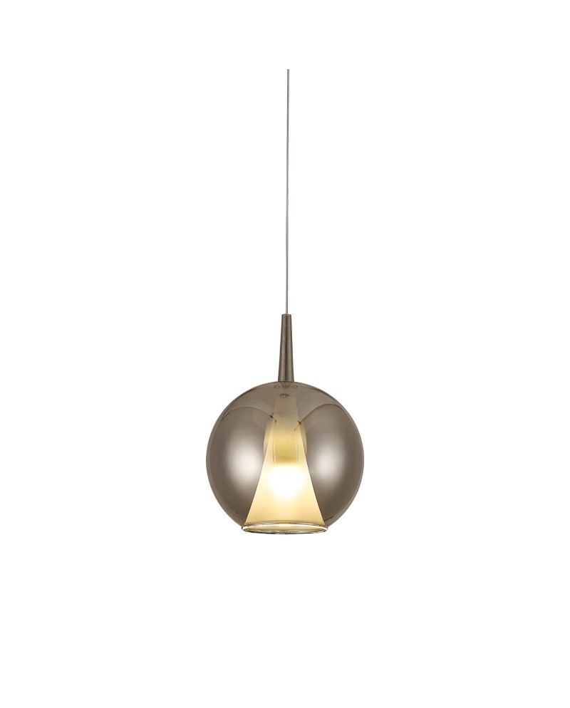 ELSA * COLGANTE CRISTAL BOLA - E27 - CROMO + OPAL (SIN BASE)